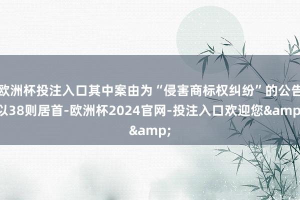 欧洲杯投注入口其中案由为“侵害商标权纠纷”的公告以38则居首-欧洲杯2024官网-投注入口欢迎您&