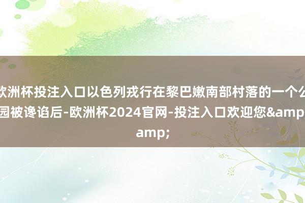 欧洲杯投注入口以色列戎行在黎巴嫩南部村落的一个公园被谗谄后-欧洲杯2024官网-投注入口欢迎您&