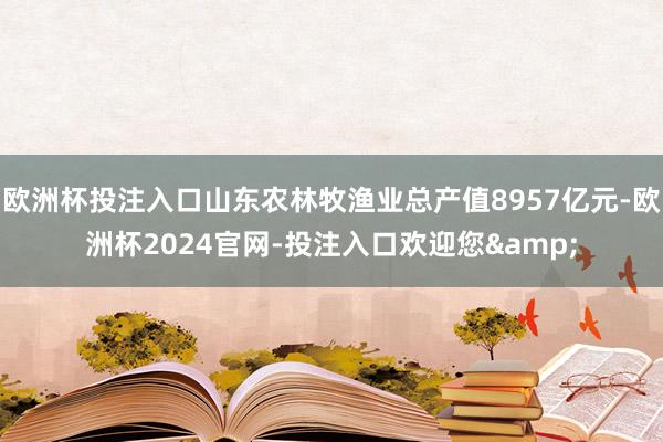 欧洲杯投注入口山东农林牧渔业总产值8957亿元-欧洲杯2024官网-投注入口欢迎您&