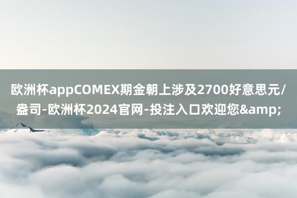 欧洲杯appCOMEX期金朝上涉及2700好意思元/盎司-欧洲杯2024官网-投注入口欢迎您&