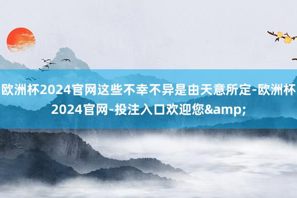 欧洲杯2024官网这些不幸不异是由天意所定-欧洲杯2024官网-投注入口欢迎您&