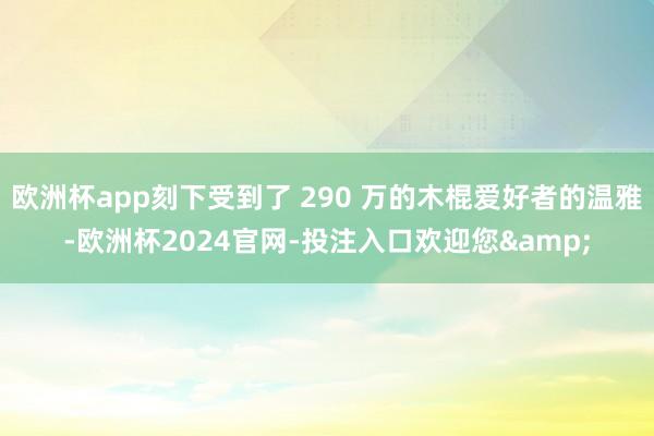 欧洲杯app刻下受到了 290 万的木棍爱好者的温雅-欧洲杯2024官网-投注入口欢迎您&