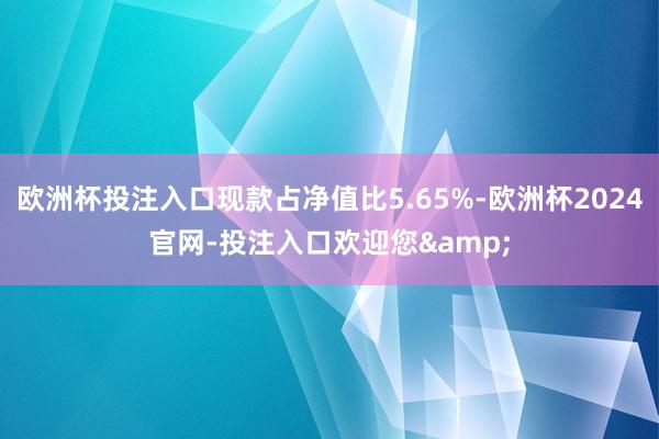 欧洲杯投注入口现款占净值比5.65%-欧洲杯2024官网-投注入口欢迎您&