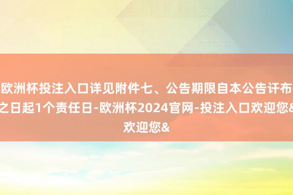 欧洲杯投注入口详见附件七、公告期限自本公告讦布之日起1个责任日-欧洲杯2024官网-投注入口欢迎您&
